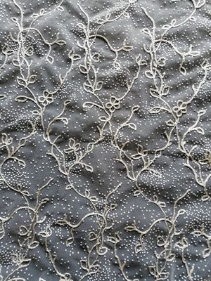 Polka dot thêu Flocking Flocking Mesh Vải Ren hoa