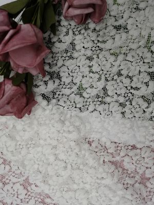 Vải ren thun trắng Vải ren căng cho dệt gia dụng