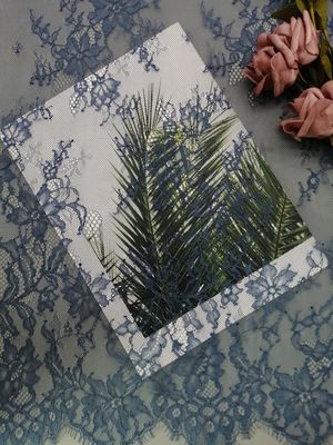 Màu xanh da trời Tulle Pháp vải ren Chantilly cho trang phục buổi tối