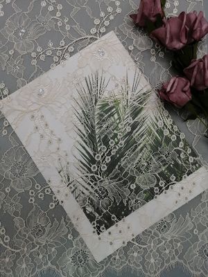 Vải tuyn Lurex kim loại màu cam Chantilly Pháp