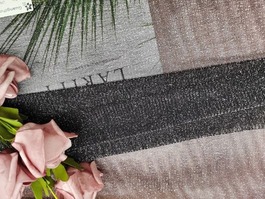 Vải ren kim loại mềm màu đen Lurex vải ren bạc cho váy