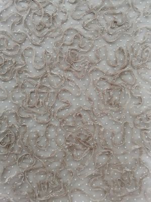 Vải thêu đính kaki