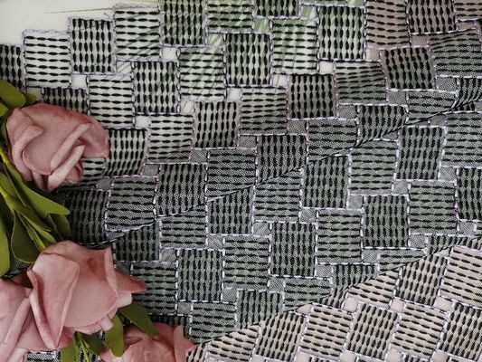 Little Girl Dress 100 Yards Tulle Mesh Vải ren thêu hình học
