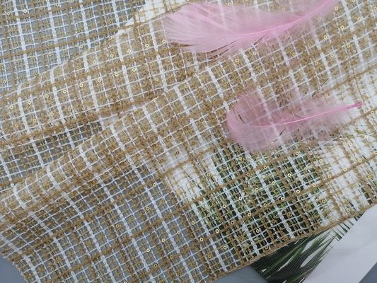 Kaki lưới có dây Sequin Vải thêu Cô gái Váy vải ren