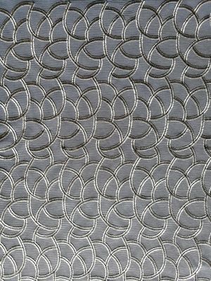 Vải ren thêu hình học màu xám Allover Cutwork