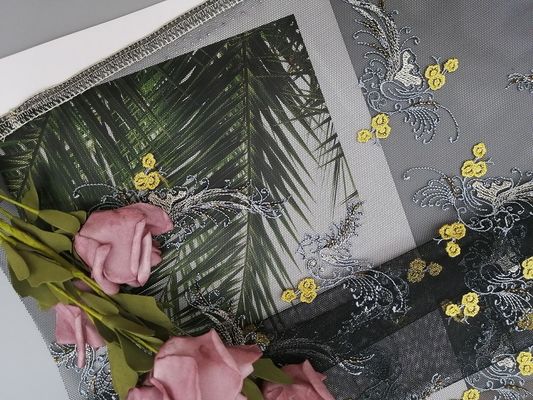 2 Colorway Floral Party Vải thêu cườm