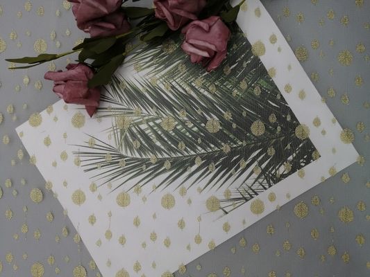 Chấm vàng Vải ren kim loại Vải ren trắng cho váy cưới