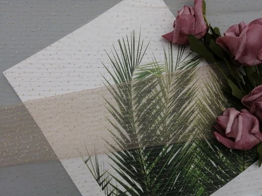 Kim loại Lurex Tráng lấp lánh Vải tuyn Lưới lá in