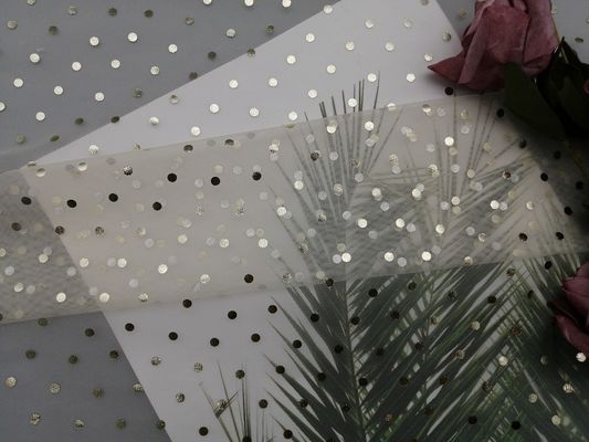 Ngà Tulle Mesh Foil In Polka Dot Metallic Glitter Vải