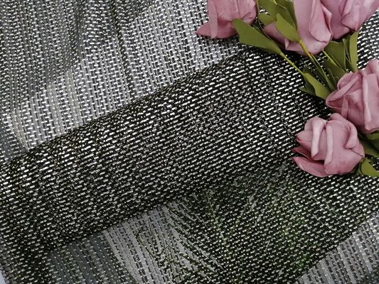 Vải tuyn xếp nếp in vải lưới lấp lánh màu đen cho trang phục dạ hội của quý cô