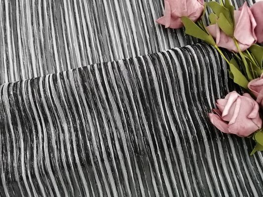 Bữa tiệc 100 thước Màu đen Lurex lưới kim loại Vải ren xếp li