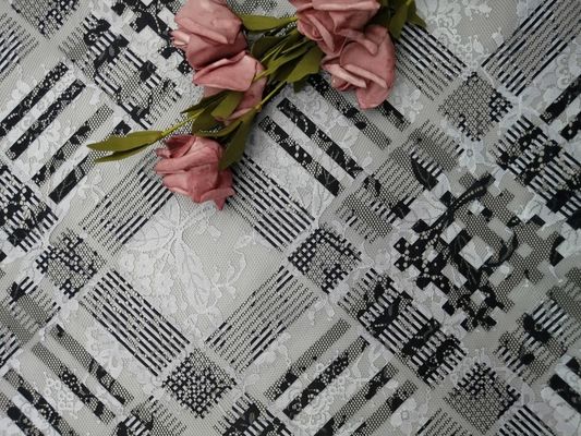 Vải ren in hoa Polyester cho trang phục dạ hội của quý cô