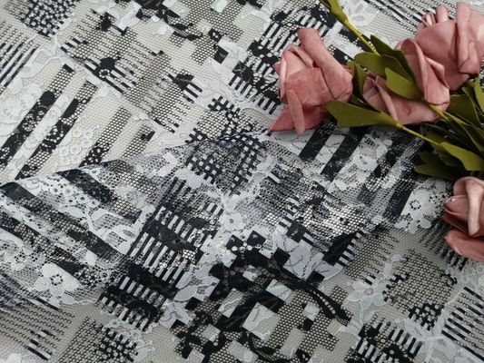 Vải ren in hoa Polyester cho trang phục dạ hội của quý cô