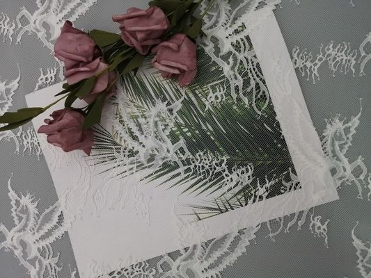 Vải ren trắng nhẹ Chantilly Vải váy cưới cô dâu