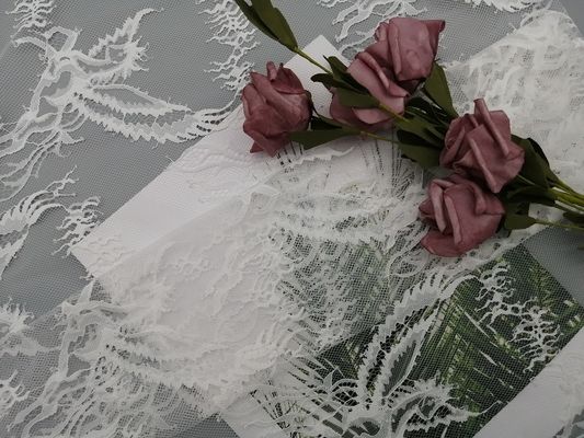 Vải ren trắng nhẹ Chantilly Vải váy cưới cô dâu