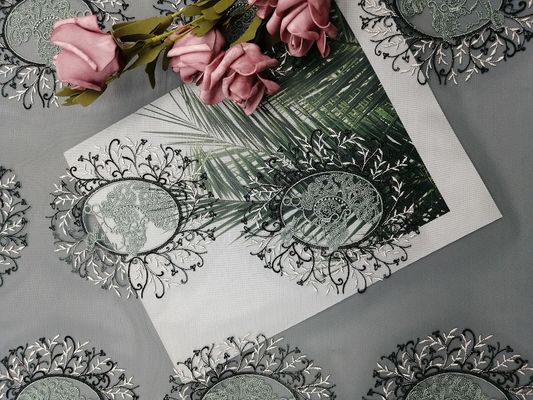 60 Yards Tulle Mesh Party Vải ren thêu màu xanh lá cây