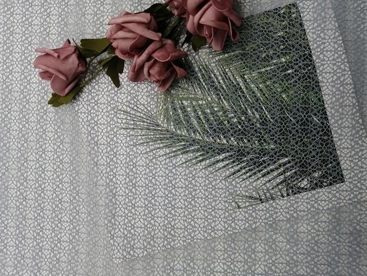 Lưới vải tuyn ren hình học nhẹ màu xám cho trang phục buổi tối