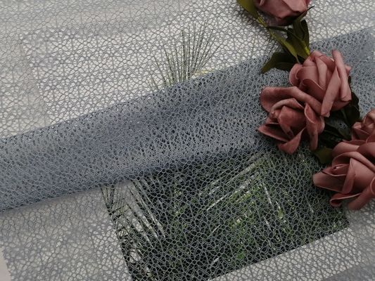 Lưới vải tuyn ren hình học nhẹ màu xám cho trang phục buổi tối