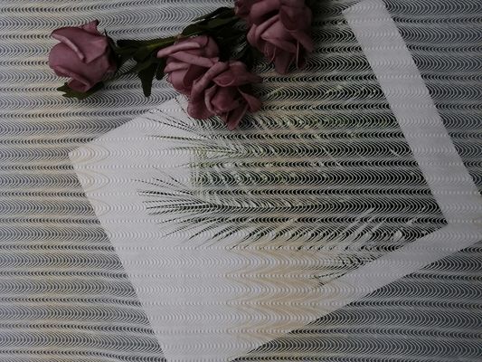 100 Yards 145cm Vải ren có dây hình học Vải ren cô dâu màu ngà