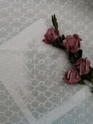 100% vải cotton ren thêu hoa văn thư
