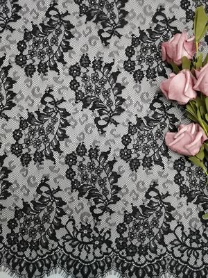 Paisley Pháp ren màu đen Vải tuyn nhẹ