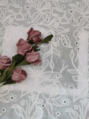 100% cotton có dây thêu ren vải cho trẻ em