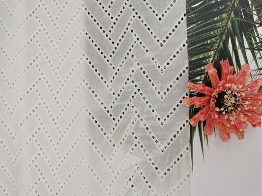 Vải ren bông thêu ren trắng 125CM dây kéo