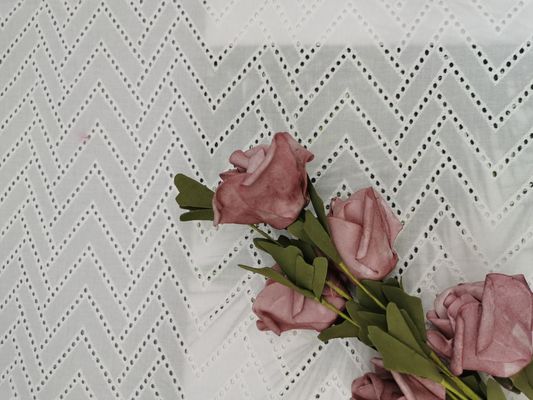 Vải ren bông thêu ren trắng 125CM dây kéo