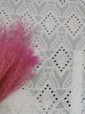 Mô hình kim cương Ren Eyelet trắng Bông vải Broderie