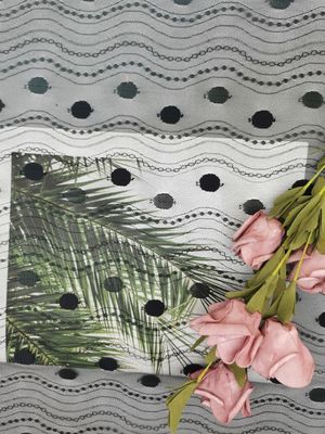 Linear All Over Spot Polyester Ren Trim Black Tulle Mesh