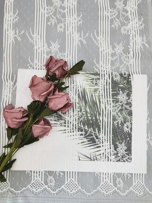 Áo sơ mi thêu hoa Pháp Polyester ren trang trí vải