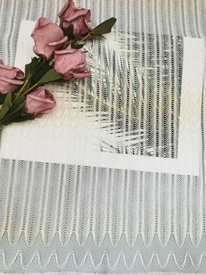 Geo Corded Linear thêu Tone - Tone Polyester Ren Trim