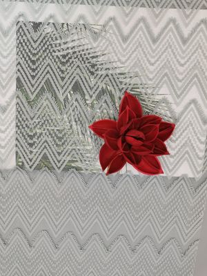 Dây kéo màu xanh lá cây Hình dạng ren lông mi Dệt may Vải lưới Spandex