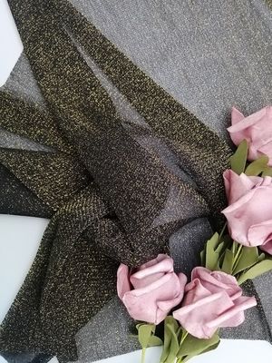 Lurex lưới vải tuyn kim loại vàng cho áo sơ mi nữ