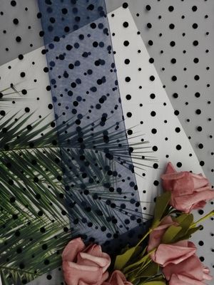 Navy Dot Tulle Flocked Mesh vải cho trang phục dạ hội của quý cô