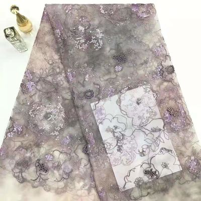 Vải thêu ren hoa 125CM cho áo váy