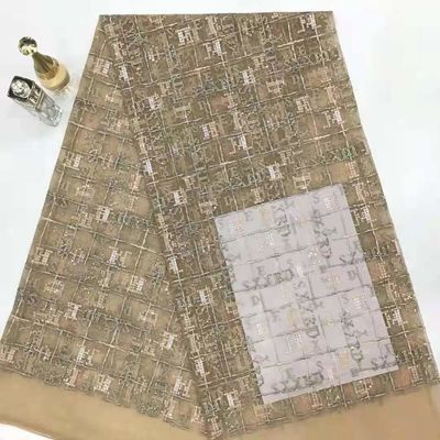 Geo Sequin Vải thêu ren cho hàng dệt may gia đình