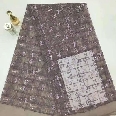 Geo Sequin Vải thêu ren cho hàng dệt may gia đình