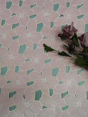 100% Polyester cắt laser vải đính ren cho váy cưới