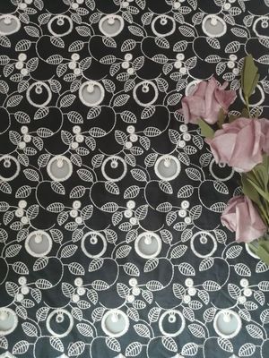 100% cotton có thêu ren vải hai tông màu ren