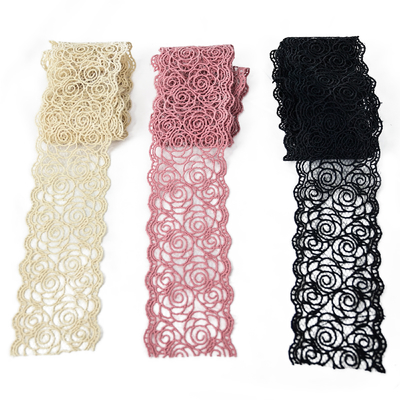 3 "Màu hồng Polyester ren trang trí phụ kiện quần áo trang trí đám cưới