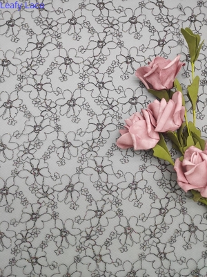 Vải lưới ren thêu 125cm Lưới nylon đầy đủ OEKO TEX Tiêu chuẩn 100