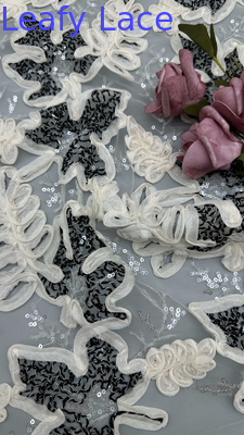 100% polyester lông vải thêu thở và trang nhã tiệc cưới lông vải