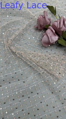 Seuqin thêu vải Lusiate Sequin thêu vải renda lá Luxury dịp cưới vải