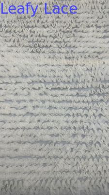 Vải ren xếp ly 100% Polyester Nền lưới Thoáng khí Sang trọng cho Váy cưới