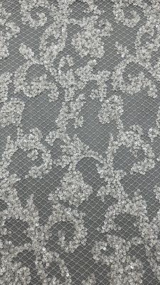 Nhà máy thiết kế tùy chỉnh trên nền lưới hoa thêu sequin tuyệt đẹp cho váy dạ hội